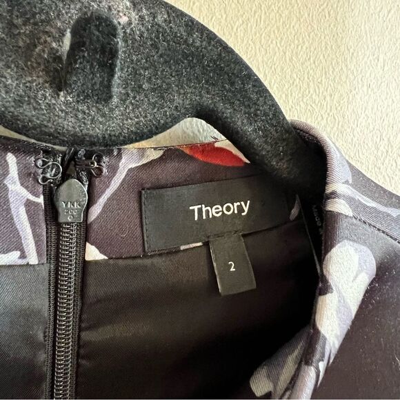 Theory Black Floral Mini Dress - Picture 7 of 12